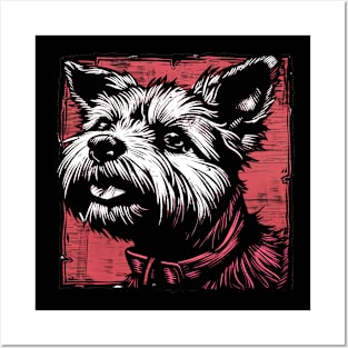 Retro Art Cairn Terrier Dog Lover Posters and Art